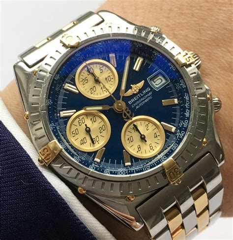 chrono24 gold breitling|Breitling chronomat gold steel.